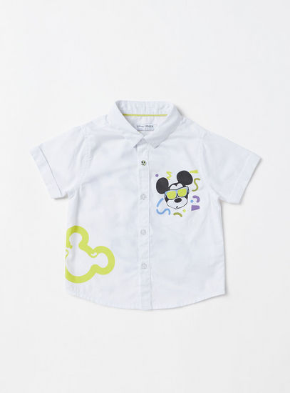 Mickey Mouse Print Shirt and Shorts Set-Sets & Outfits-image-1