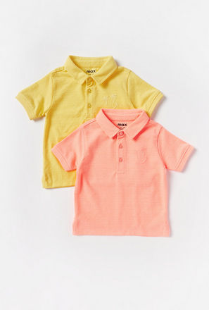 Pack of 2 - Textured Better Cotton Polo T-shirt-mxkids-babyboyzerototwoyrs-clothing-teesandshirts-poloshirts-0