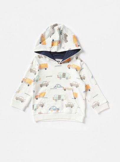 All-Over Car Print Hooded Sweatshirt and Joggers Set-Sets & Outfits-image-1