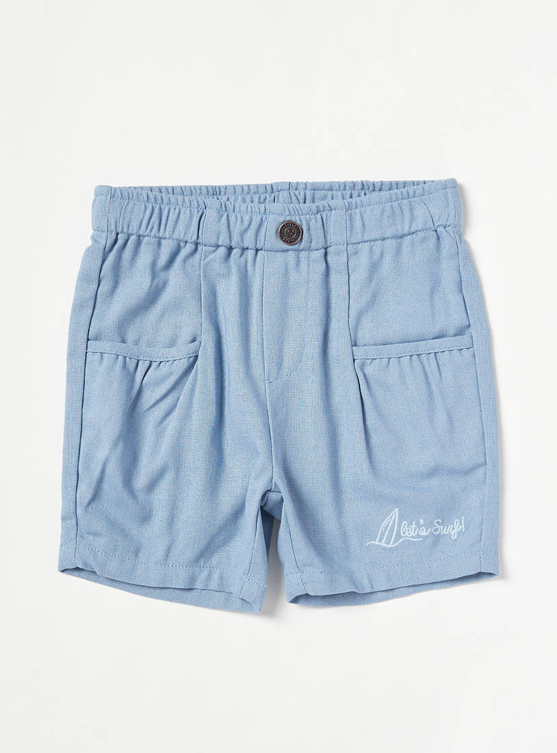 Embroidered Linen Shorts-Shorts-image-0
