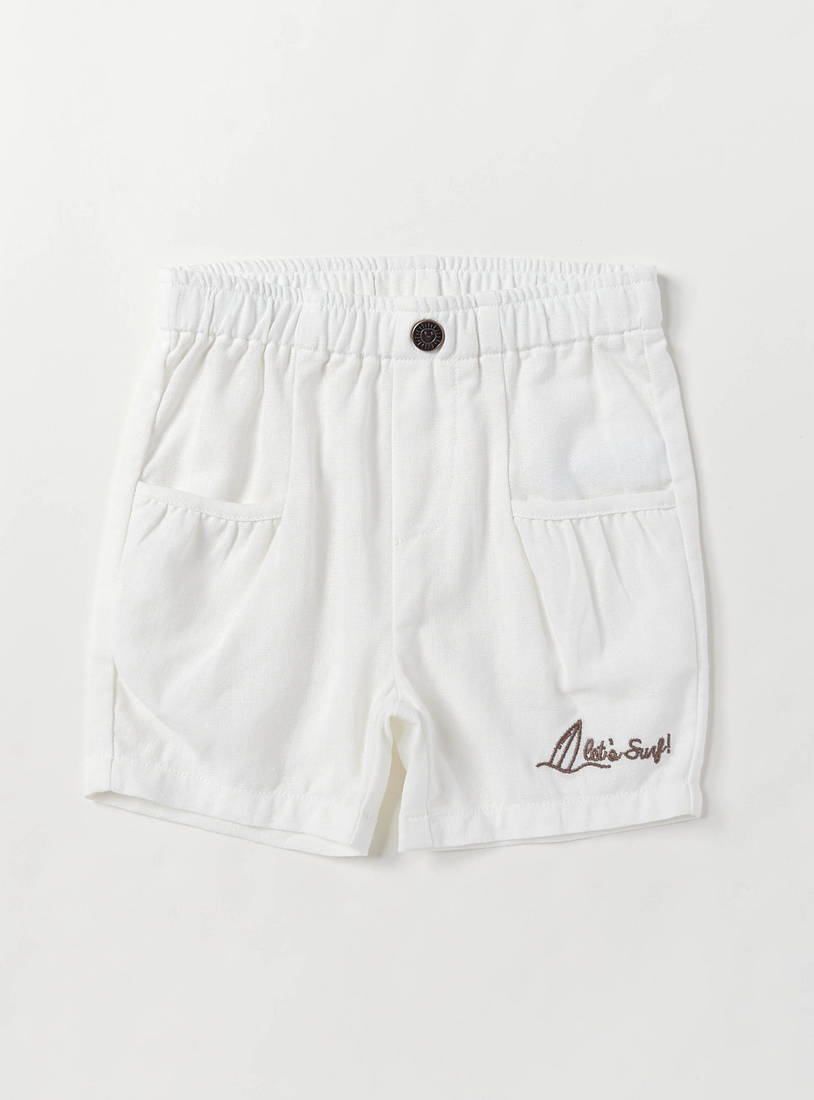 Embroidered Linen Shorts-Shorts-image-0