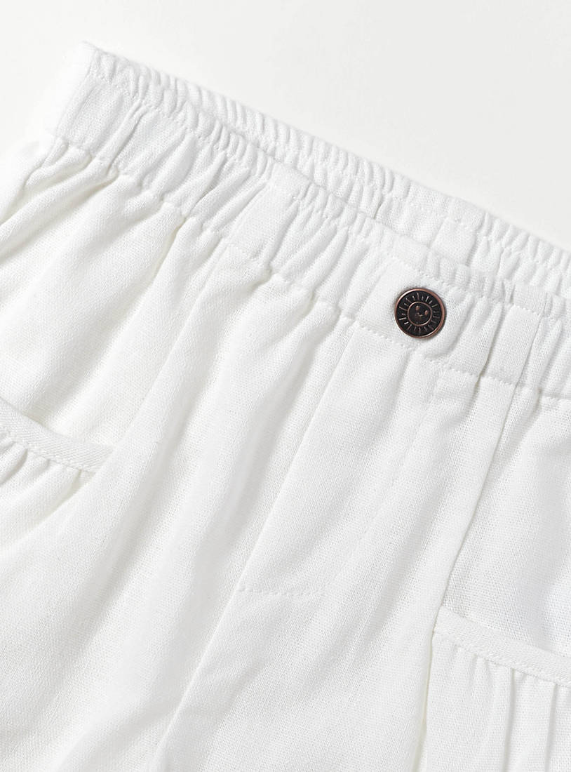 Embroidered Linen Shorts-Shorts-image-1