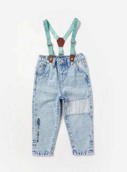 Denim Jeans with Suspenders-Jeans-image-0