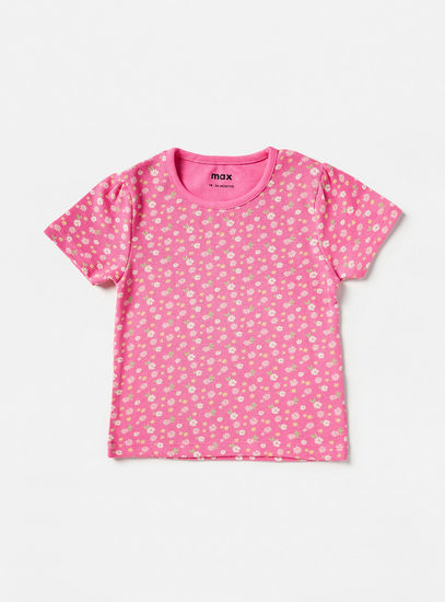 All-Over Floral Print T-shirt and Pyjama Set