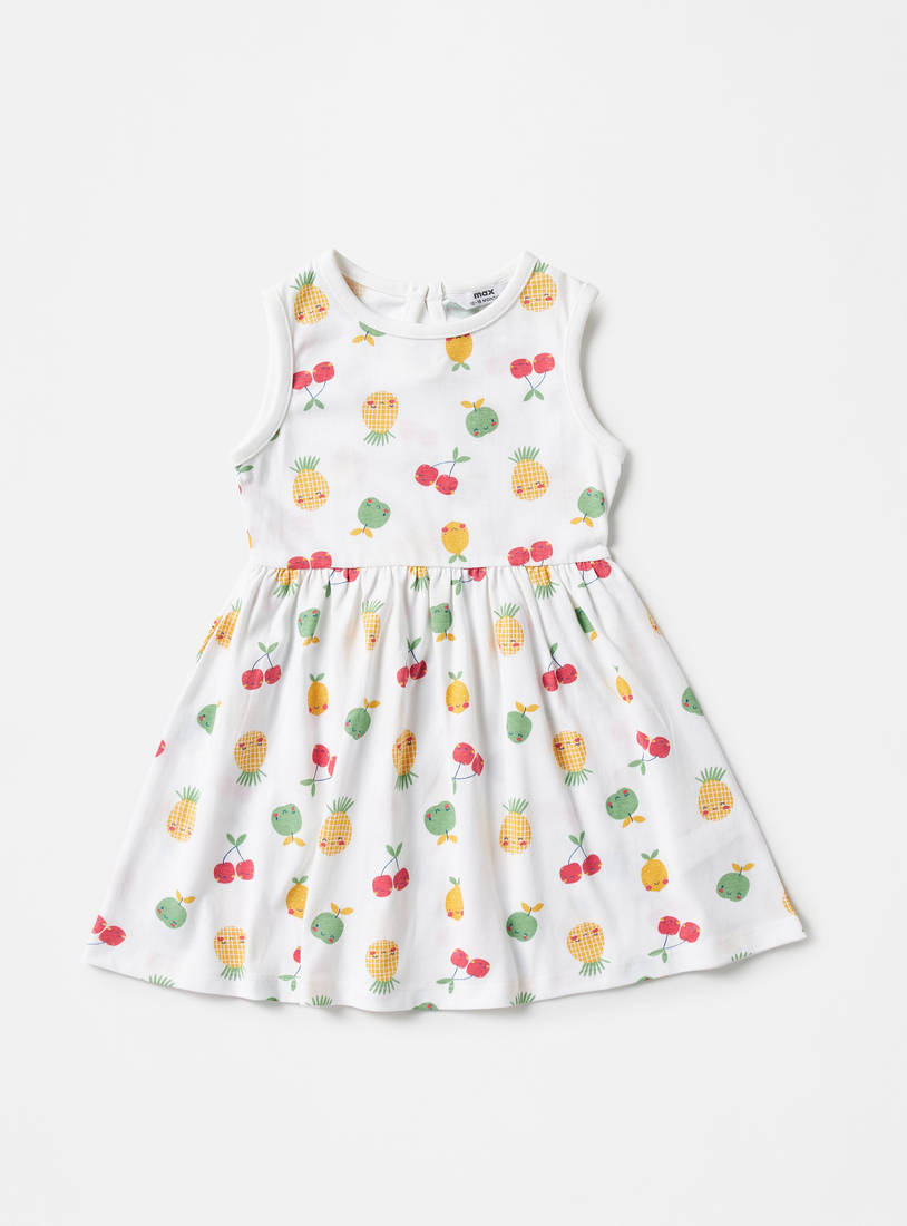 Pack of 3 - Fruits Print Sleeveless A-line Dress-Casual Dresses-image-1