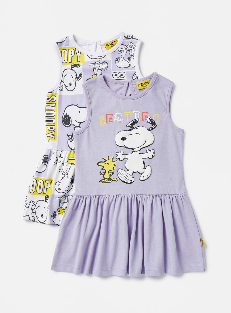 Pack of 2 - Snoopy Dog Print Dress-Dresses-image-0