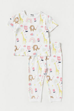 Elephant Print Cotton Pyjama Set