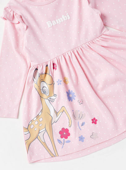Bambi Print Dress with Ruffle Detail