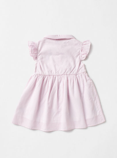 Minnie Mouse Print Striped Knee Length Cotton Shirt Dress-Occasion Dresses-image-1