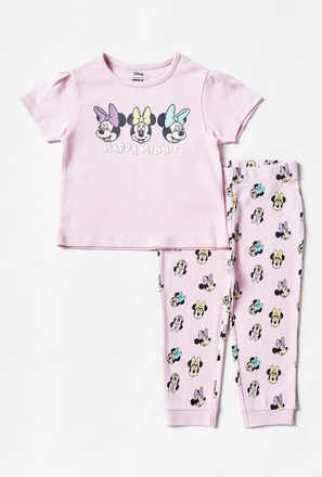 Minnie Mouse Print Cotton Pyjama Set-mxkids-babygirlzerototwoyrs-clothing-nightwear-sets-1