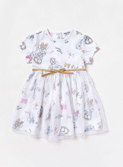 Minnie Mouse Print Knee Length Dress-Occasion Dresses-image-0