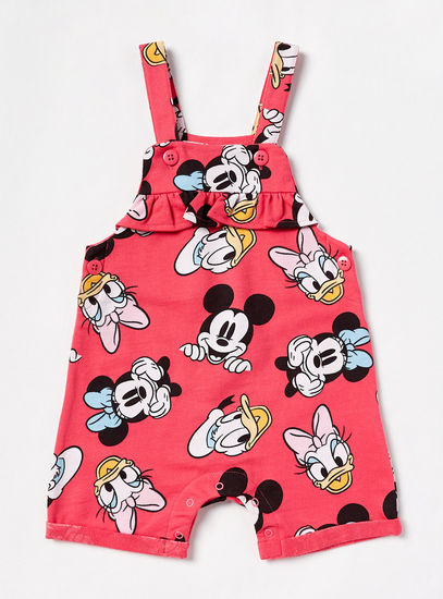 Mickey and Minnie Mouse Print Dungaree and T-shirt Set-Sets & Outfits-image-1