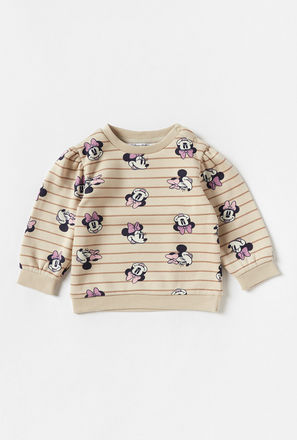 All-Over Minnie Mouse Print Sweatshirt with Long Sleeves