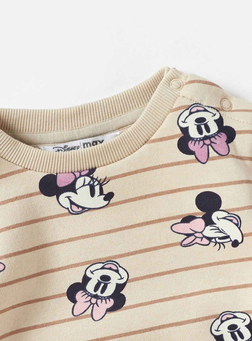 All-Over Minnie Mouse Print Sweatshirt with Long Sleeves-Hoodies & Sweatshirts-image-1