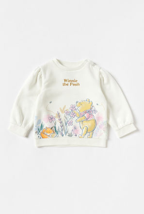 Winnie The Pooh Print Sweatshirt with Crew Neck and Long Sleeves