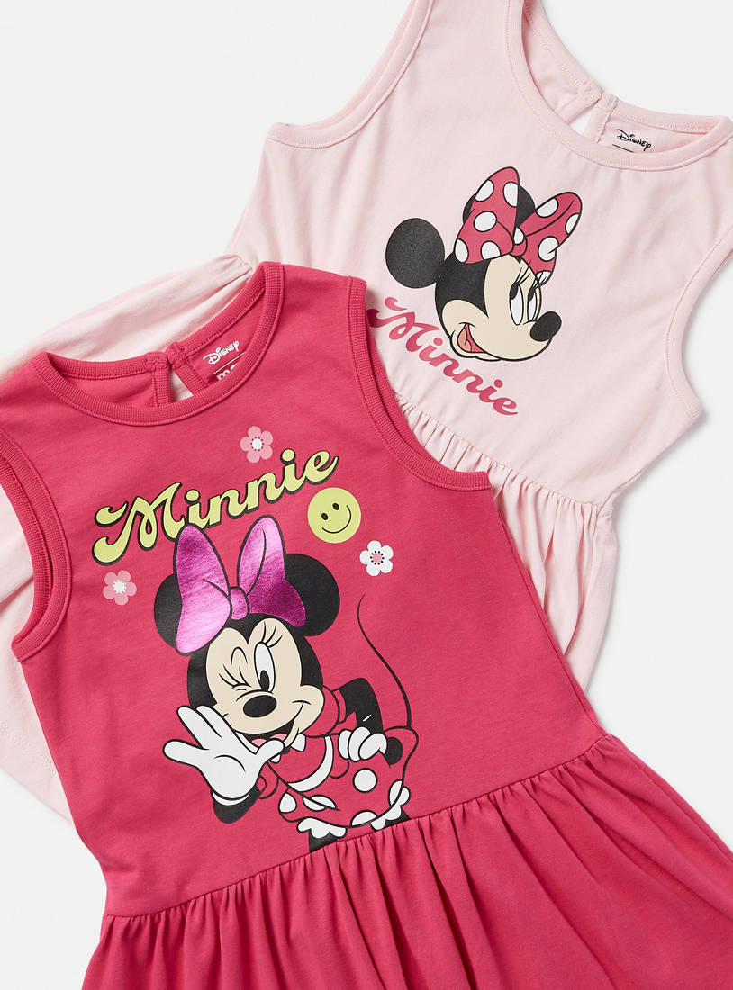 Pack of 2 - Minnie Mouse Print Knee-Length Dress-Dresses-image-1