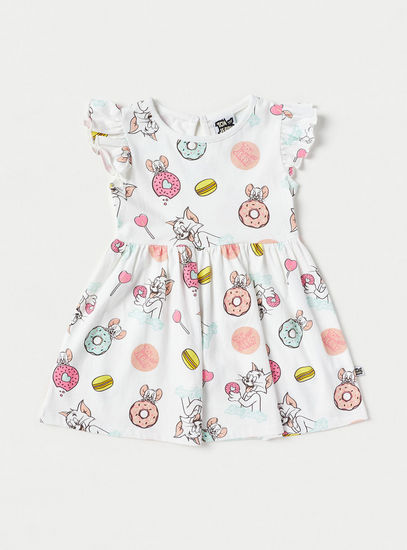 Pack of 2 - Tom and Jerry Print Dress with Ruffles-Casual Dresses-image-1