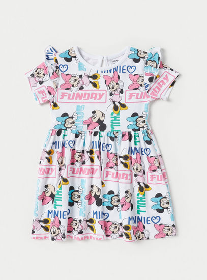 Pack of 2 - Minnie Mouse Print Knee-Length Dress with Ruffles-Baby Girl (0-2 Years)-image-1