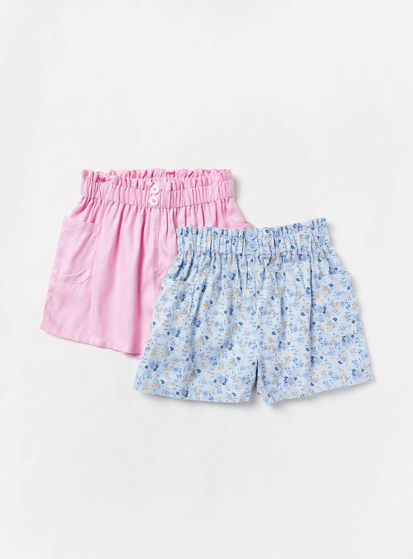 Pack of 2 - Paperbag Waist Shorts-Shorts-image-0