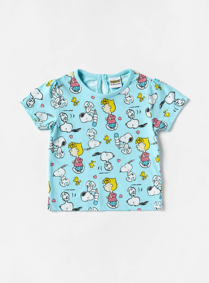 Snoopy Print 3-Piece T-shirt and Shorts Set-Sets & Outfits-image-1