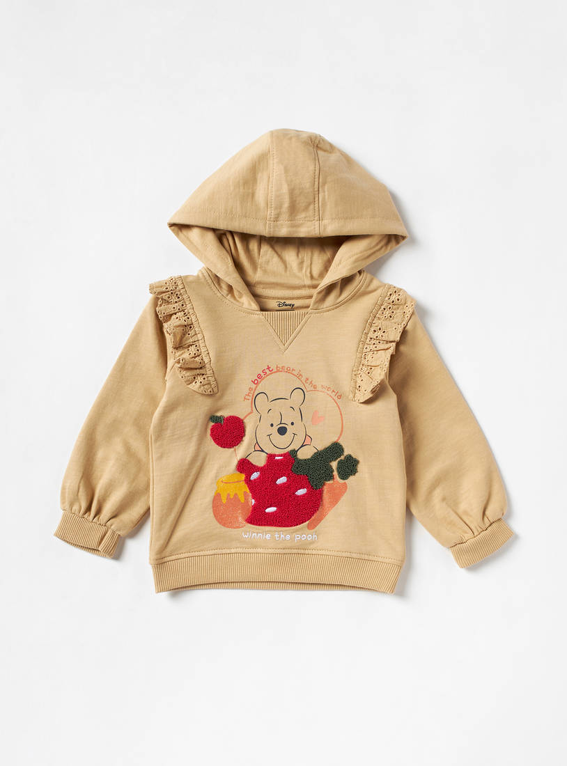 Winnie the Pooh Textured Hooded Sweatshirt with Schiffli Detail-Hoodies & Sweatshirts-image-0