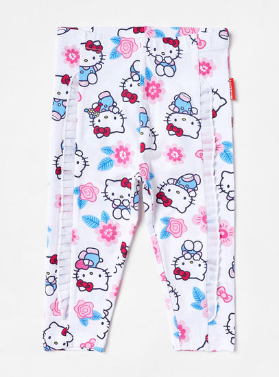 Pack of 2 - Hello Kitty Print Full Length Leggings-Bottoms-image-1