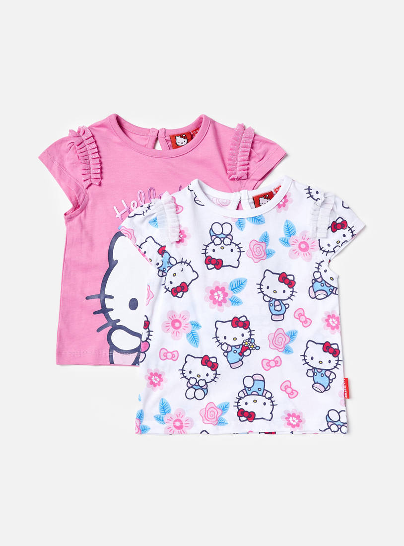 Pack of 2 - Hello Kitty Print T-shirt-Tops & T-shirts-image-0