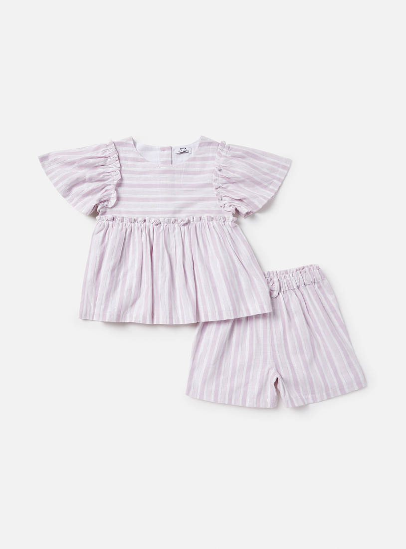 Striped Top and Shorts Set-Sets & Outfits-image-0
