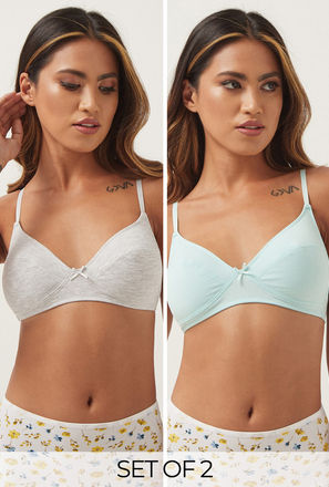 Pack of 2 - Cotton Non-Padded Non-Wired Bra