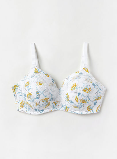 All-Over Floral Print Padded Bra