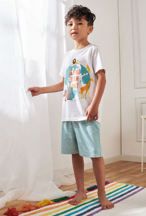 Animal Planet Graphic Print Shorts Set-mxkids-boystwotoeightyrs-clothing-nightwear-sets-1