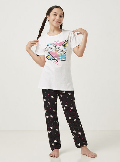 The Lion King Print T-shirt and Pyjama Set-Pyjama Sets-image-0
