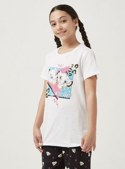 The Lion King Print T-shirt and Pyjama Set