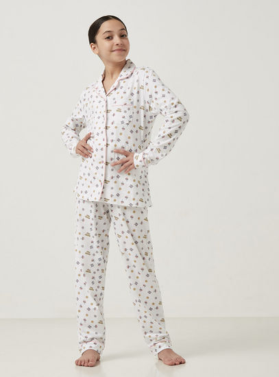 All-Over Print Shirt and Pyjama Set