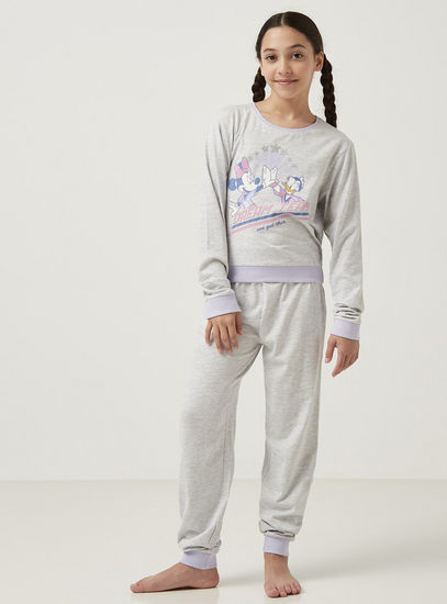 Minnie Mouse Print Sweatshirt and Pyjama Set