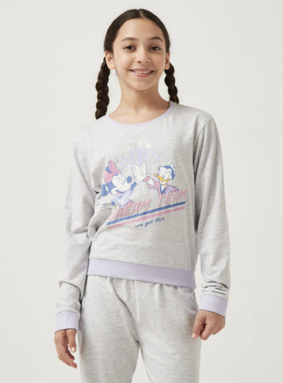 Minnie Mouse Print Sweatshirt and Pyjama Set
