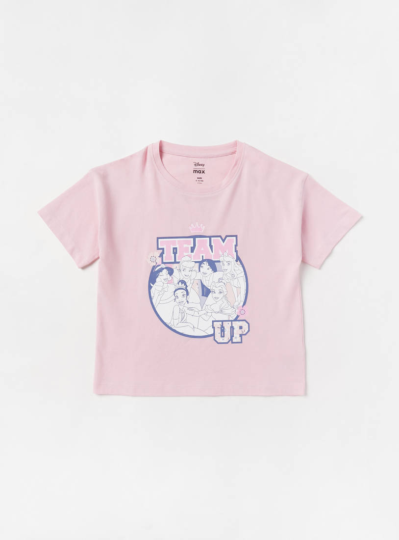 Princess Print T-shirt and Pyjama Set-Pyjama Sets-image-1