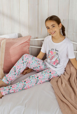 Printed T-shirt and Pyjama Set