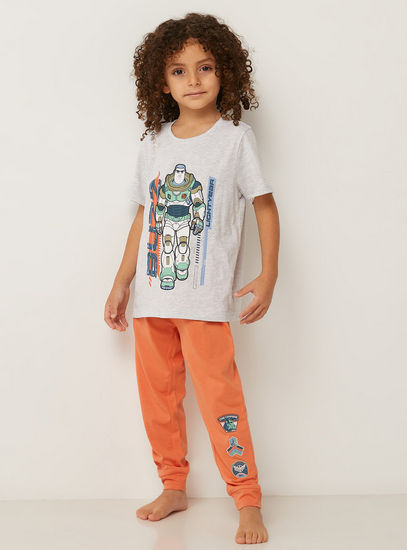 Buzz Lightyear Print Cotton Pyjama Set-Nightwear-image-0