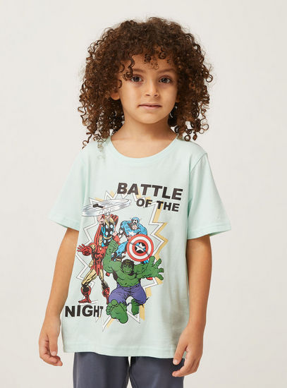 Avengers Print Pyjama Set-Nightwear-image-1