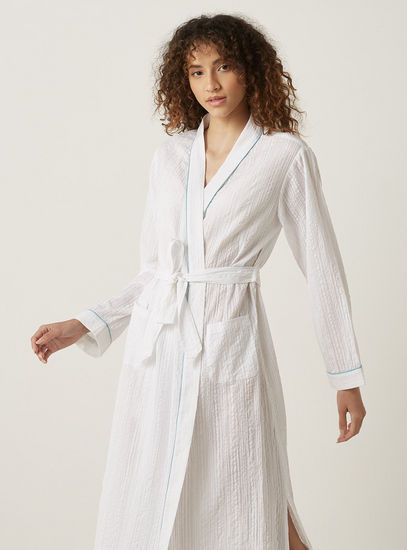 Striped Seersucker Robe-Robes & Onesies-image-1