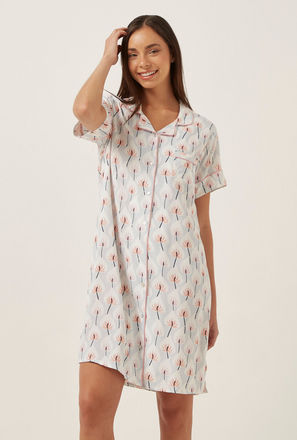 All-Over Leaf Print Button Through Sleepshirt-mxwomen-clothing-nightwear-nightiesgownsandsleepshirts-3