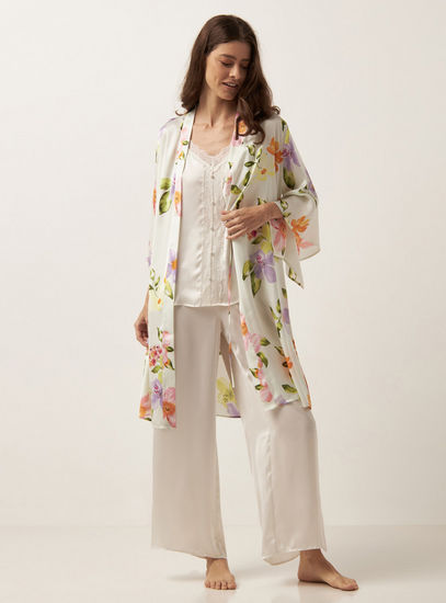 All-Over Floral Print Night Robe-Robes & Onesies-image-1