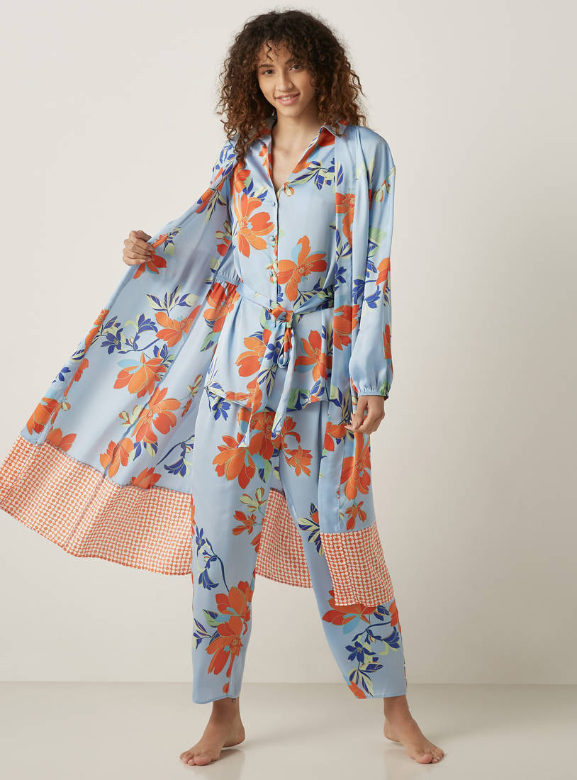 Floral Print Robe-Robes & Onesies-image-0