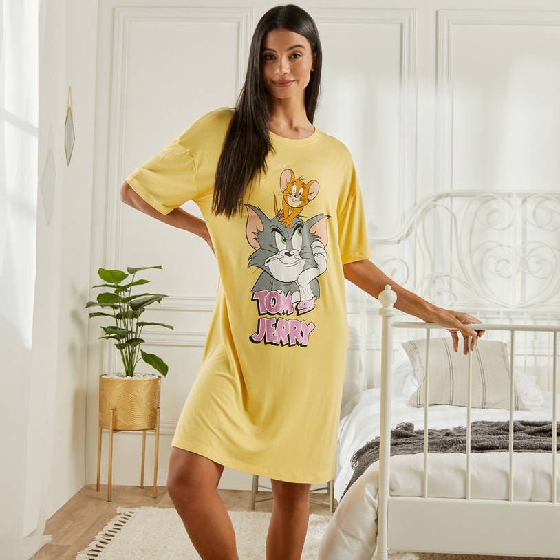 Tom and Jerry Print Sleepshirt--image-0