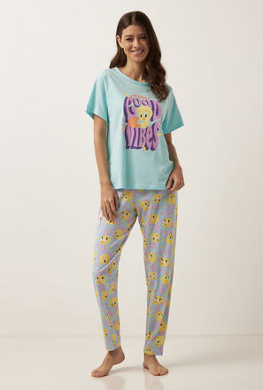 Tweety Print Pyjama Set