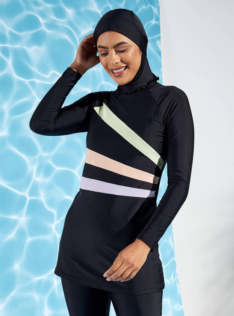 Striped Burkini-Swimwear-image-1
