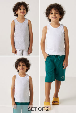Pack of 2 - Plain Vest-mxkids-boystwotoeightyrs-clothing-underwear-vests-2