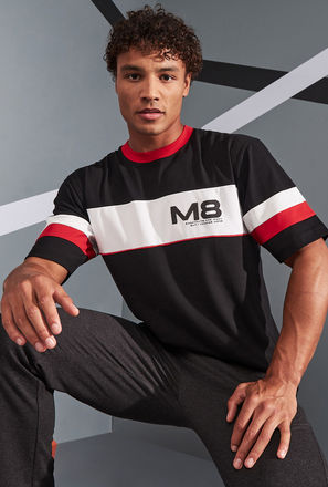 Slogan Print Colourblock Loose Fit T-shirt-mxmen-clothing-activewear-tshirtsandvests-3