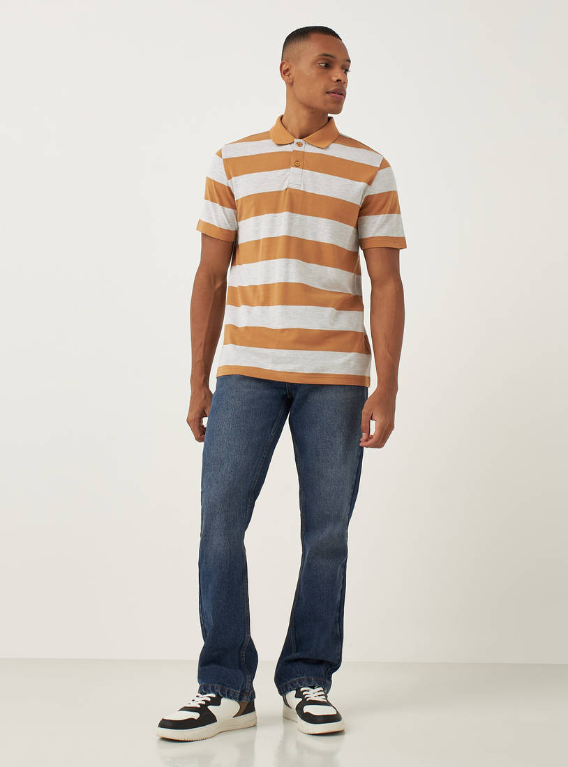 Striped Pique Polo T-shirt-Polos-image-1